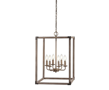 Magnolia Adjustable Iron Rustic Farmhouse LED Pendant - JONATHAN Y